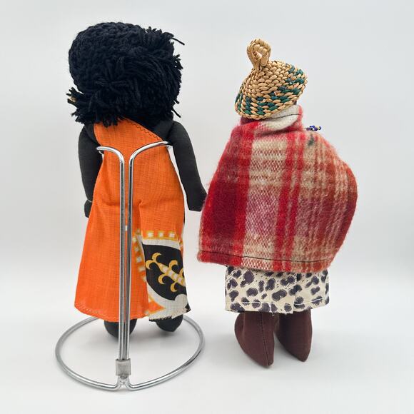 African Cloth Dolls Set – West African & Basotho Tribal Woman Vintage - Picture 9 of 13